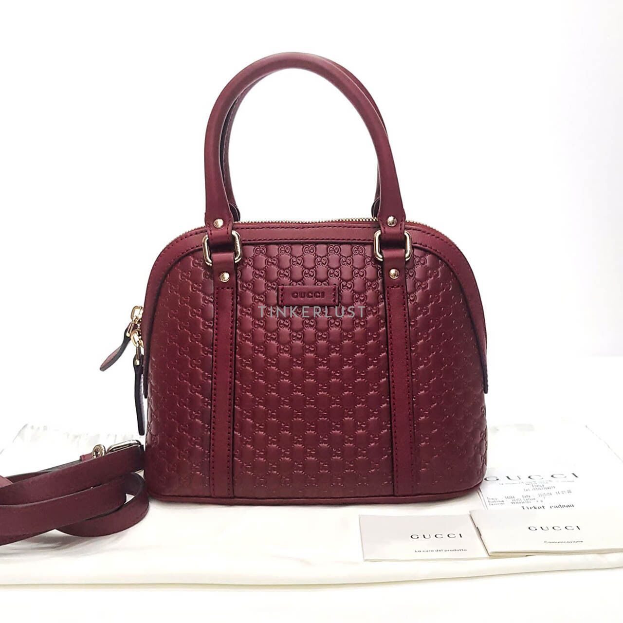 Gucci red guccissima leather satchel outlet